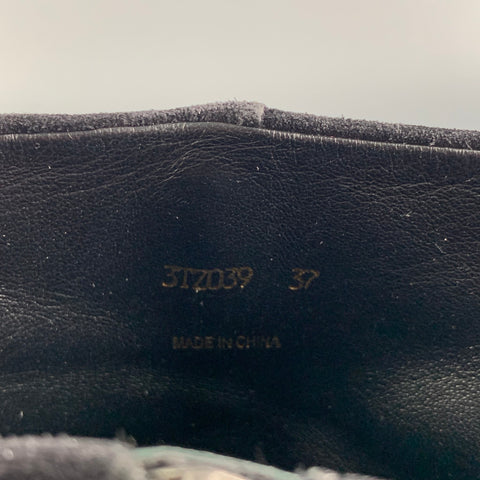 PRADA Size 7 Black Leather Platform Boots