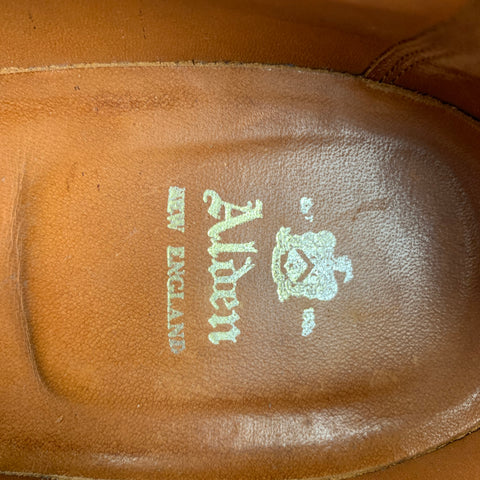 ALDEN Size 10.5 Tan Pebble Grain Leather Lace Up Shoes