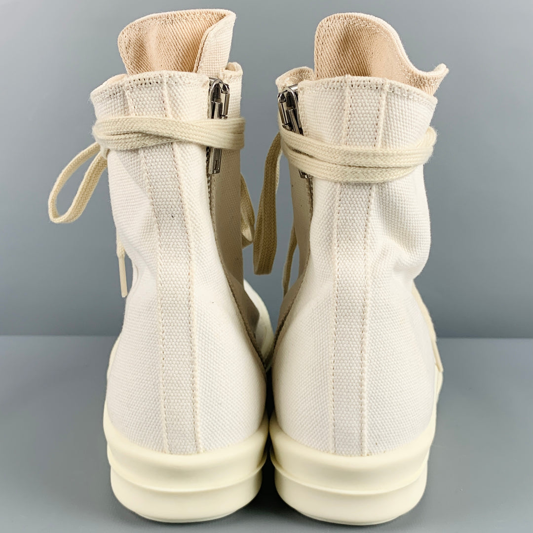DRKSHDW Size 9 White Canvas High Top Sneakers