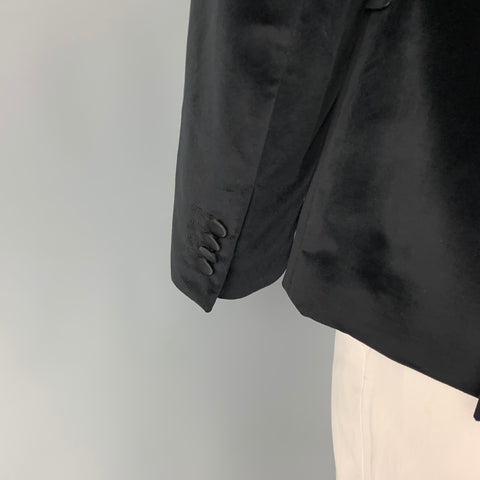 PAUL SMITH Taille 42 Manteau de sport smoking en velours de coton noir