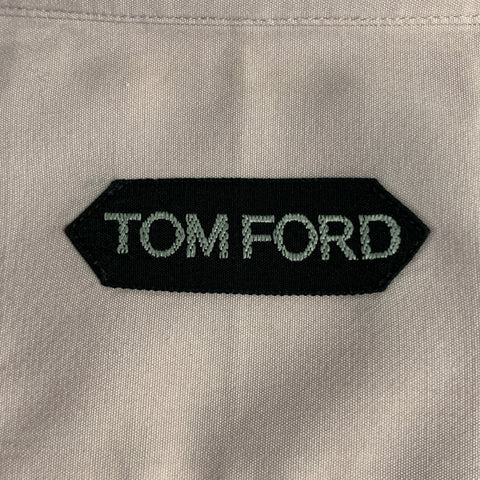 TOM FORD Size M Pink Cotton Button Up Pointed Collar Long Sleeve Shirt
