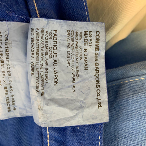 COMME des GARCONS GANRYU Size L Blue White Ombre Custom Jeans