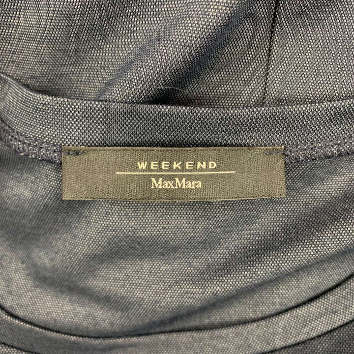 WEEKEND by MAX MARA Vestido evasé de manga corta plisado azul marino talla M