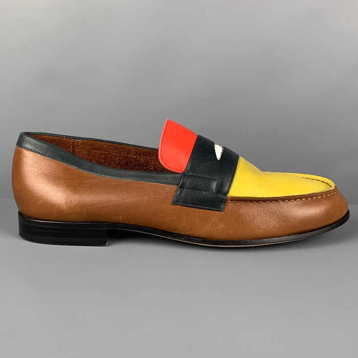 PAUL SMITH Size 10.5 Brown Multi-Color Leather Slip On Loafers