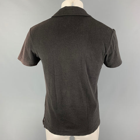 YVES SAINT LAURENT Size M Gray Cotton Nylon Polo