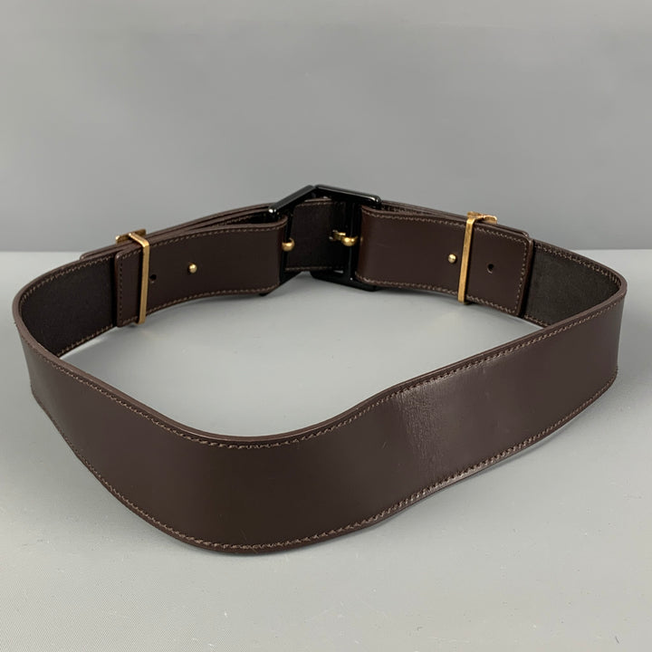 YVES SAINT LAURENT Waist Size M Brown Leather Belt