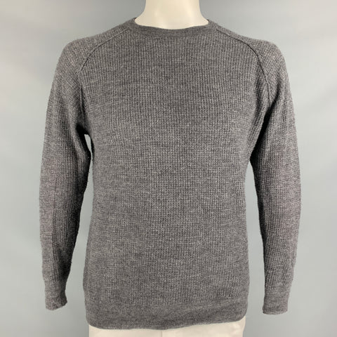 45rpm Size L Grey Waffle Knit Wool Raglan Pullover