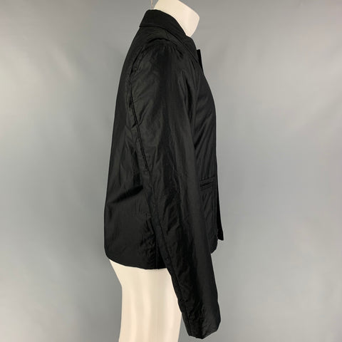 LANVIN Size M Black Cotton Zip Up Jacket