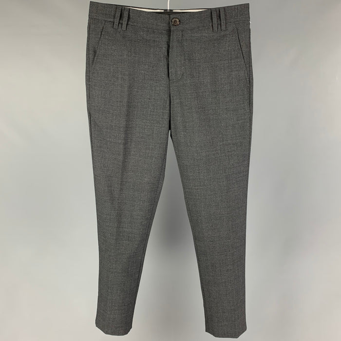 BRUNELLO CUCINELLI Size 30 Charcoal Cotton Zip Fly Casual Pants