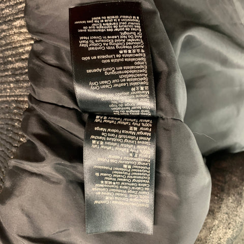 MUUBAA Taille 6 Blouson Bomber en Cuir Argenté Métallisé en Cuir d'Agneau
