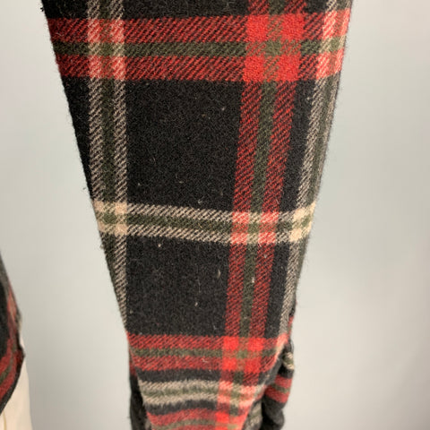 A.P.C. Size L Black Multi-Color Plaid Wool Nylon Button Up Long Sleeve Shirt