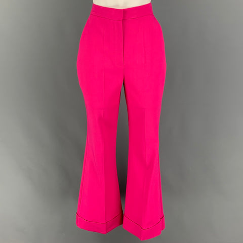ROKSANDA Size 6 Pink Viscose Blend Cuffed Dress Pants