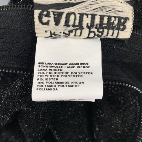 JEAN PAUL GAULTIER Talla M Vestido recto de mezcla de lana metalizada negro