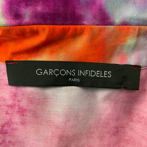 GARCONS INFIDELES Size XS Purple Tie Dye Viscose Button Up  Long Sleeve Shirt