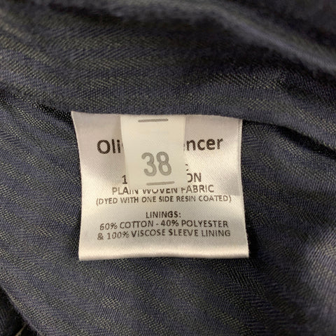 OLIVER SPENCER Size 38 Black Coated Cotton Jacket
