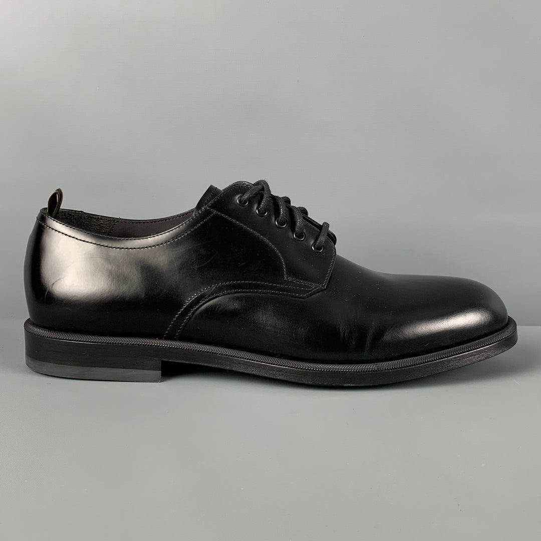 DUNHILL Size 12 Black Leather Lace Up Shoes