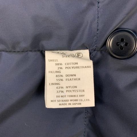 TS (S) Size L Indigo Down Fill Cotton / Polyurethane Hidden Placket Coat