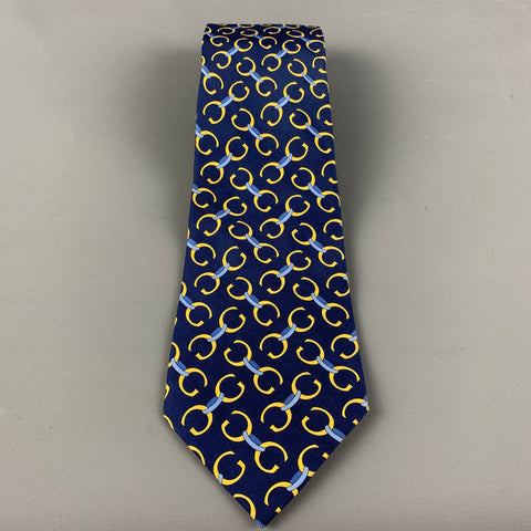 GUCCI Navy mongram Silk Tie