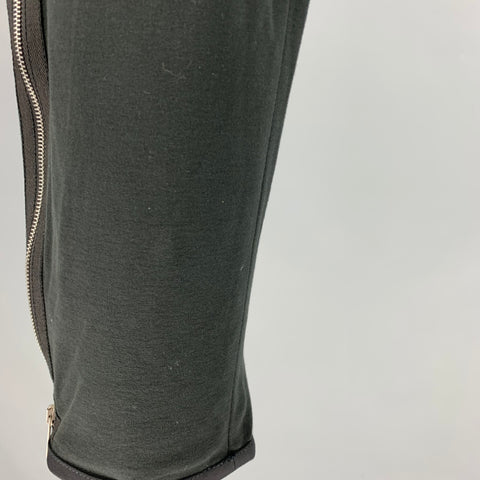 ALEXANDER MCQUEEN Talla 32 Pantalón de vestir de cachemir y algodón negro con bragueta y cremallera
