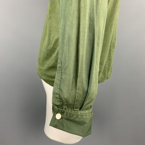 COMME des GARCONS Jersey de punto con patchwork verde oliva talla M