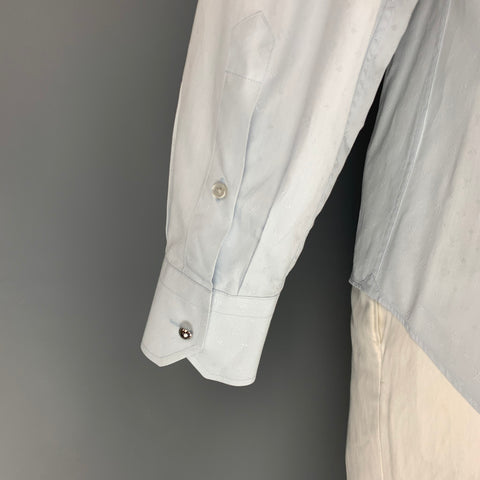 LOUIS VUITTON Size XL Light Blue Monogram Cotton Button Up Long Sleeve Shirt
