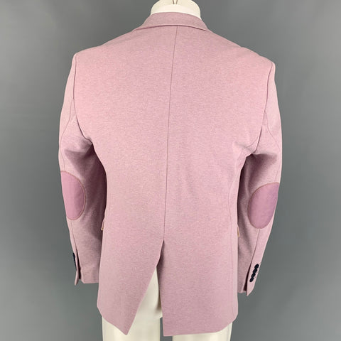 RNT 23 Taille 38 Manteau de sport à revers cranté en polyester/coton rose et blanc