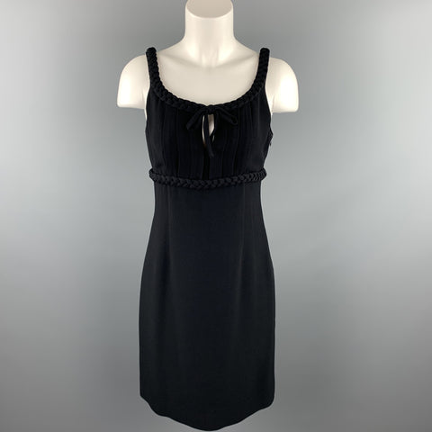 MOSCHINO Size 8 Black Rayon Empire Waist Cocktail Dress