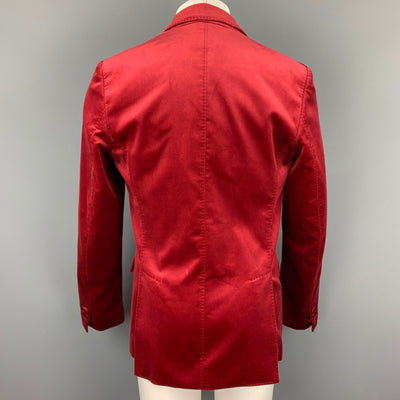 DSQUARED2 Size 40 Burgundy Velvet Peak Lapel Sport Coat