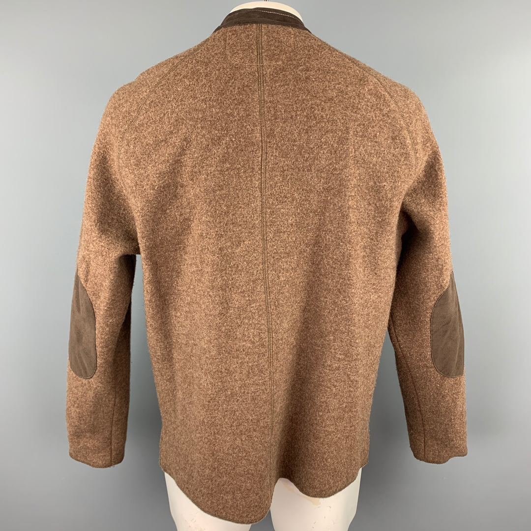 RYAN ROBERTS Size L Brown Wool Zip Up Jacket