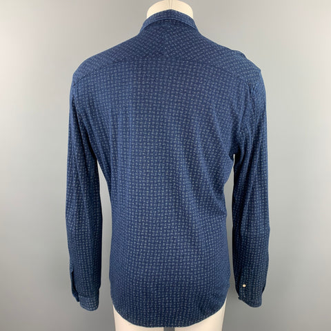 PAUL SMITH JEANS Size M Indigo Paisley Cotton Button Down Long Sleeve Shirt