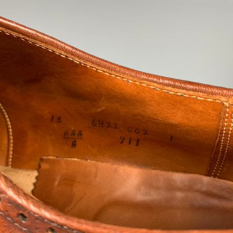 ALDEN 911 Taille 15 Chaussures à lacets en cuir perforé cognac marron