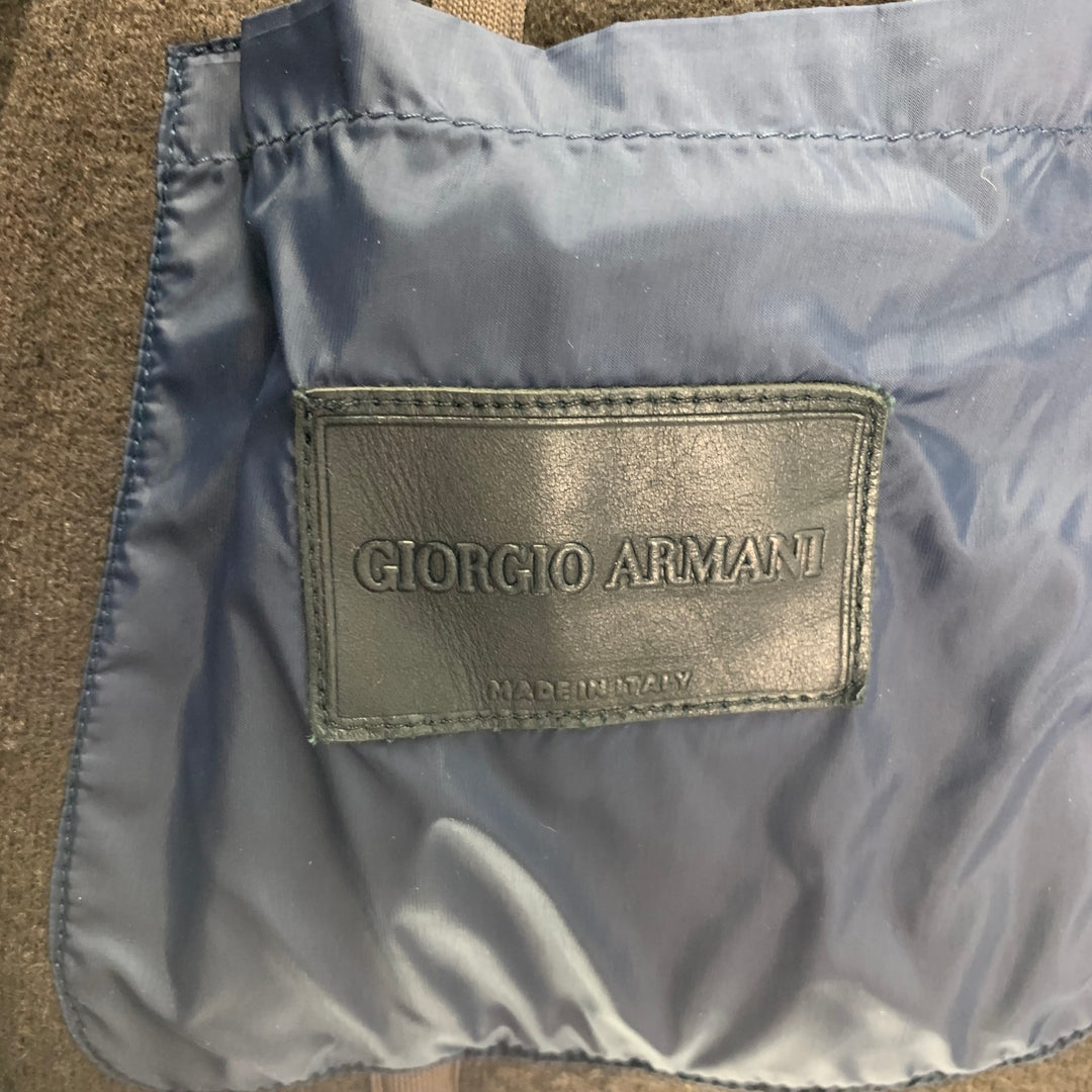 GIORGIO ARMANI Size 38 Navy Textured Wool Blend Notch Lapel Sport Coat
