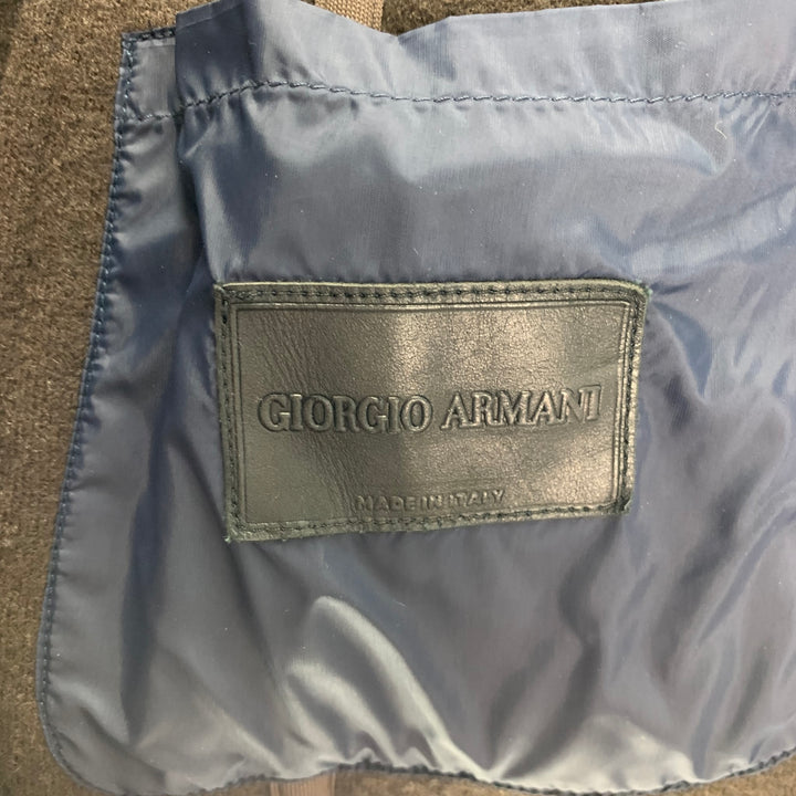 GIORGIO ARMANI Size 38 Navy Textured Wool Blend Notch Lapel Sport Coat