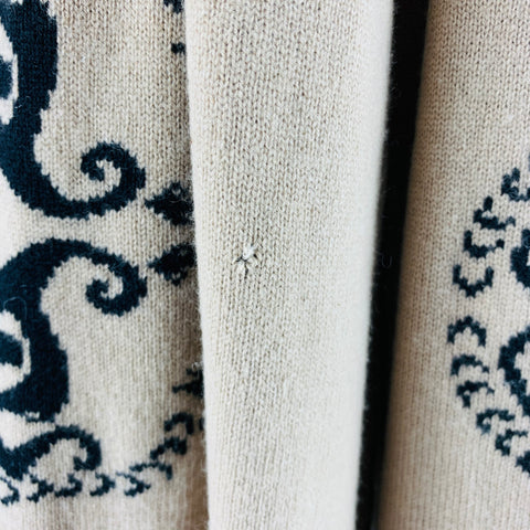 THOMAS WYLDE Black Beige Skull Knit Cashmere Scarves
