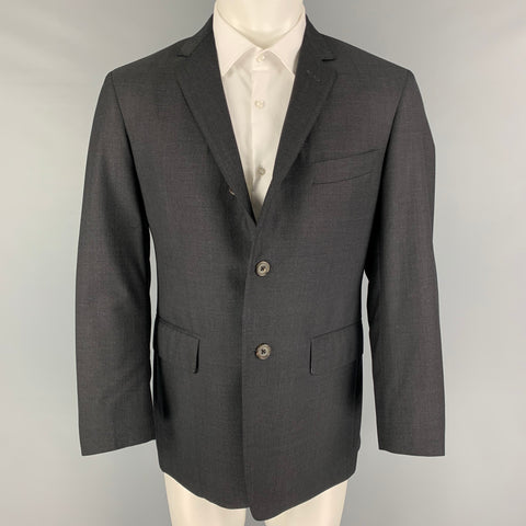 BLACK FLEECE Size 40 Charcoal Wool Notch Lapel Sport Coat
