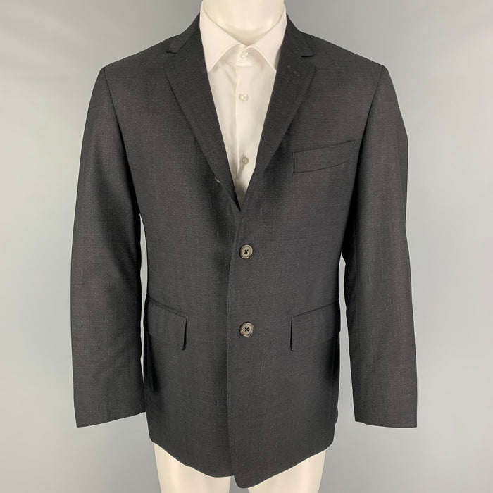 BLACK FLEECE Size 40 Charcoal Wool Notch Lapel Sport Coat