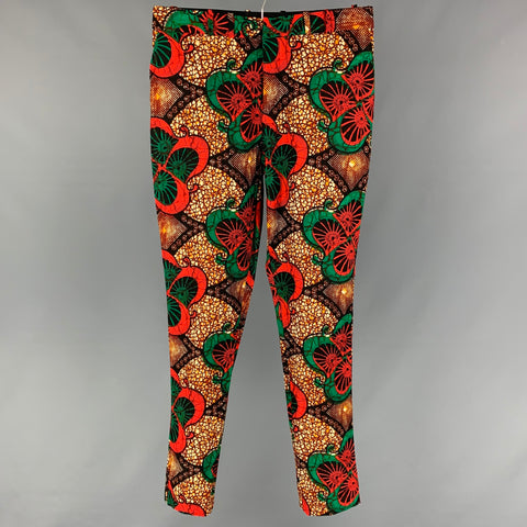 OHEMA OHENE Size 32 Multi-Color Abstract Flat Front Pants