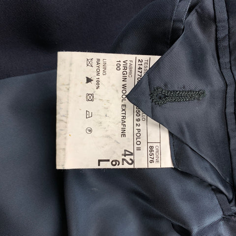 POLO by RALPH LAUREN Size 42 Long Navy Wool Notch Lapel Suit