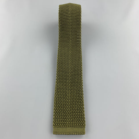 BUDD Olive Green Silk Textured Knit Tie