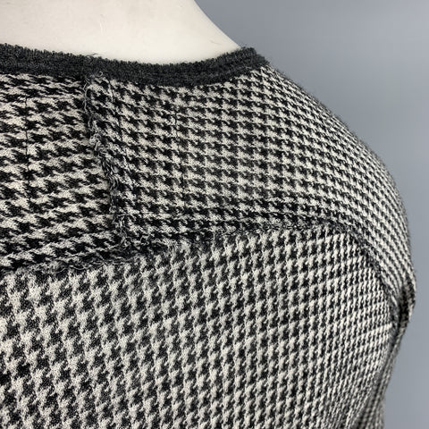 V :: ROOM Size L Black & Grey Houndstooth Wool Raglan Sleeves Pullover Sweater