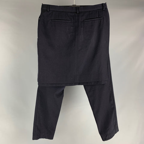 DRIES VAN NOTEN Size 34 Navy Twill Wool Cotton Casual Pants
