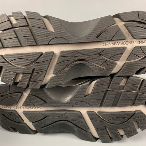 CALVIN KLEIN 205W39NYC Taille 12,5 Baskets à lacets en nylon gris noir