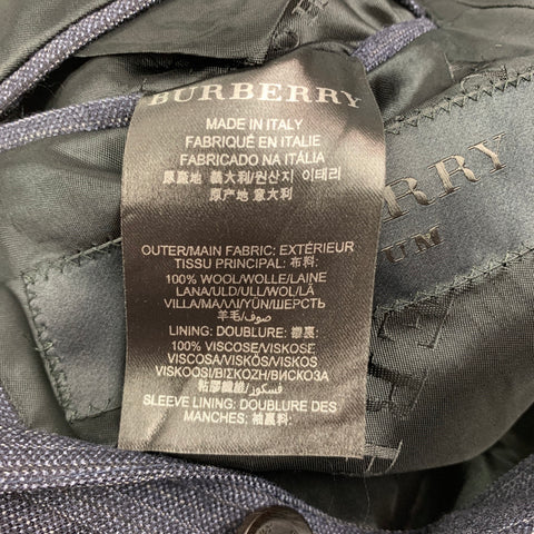 BURBERRY PRORSUM Size 40 Regular Navy & Grey Wool Notch Lapel Sport Coat