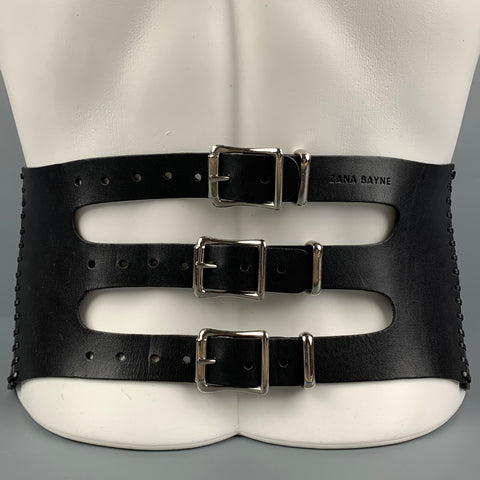 ZANA BAYNE Waist Size M Black Leather Belt