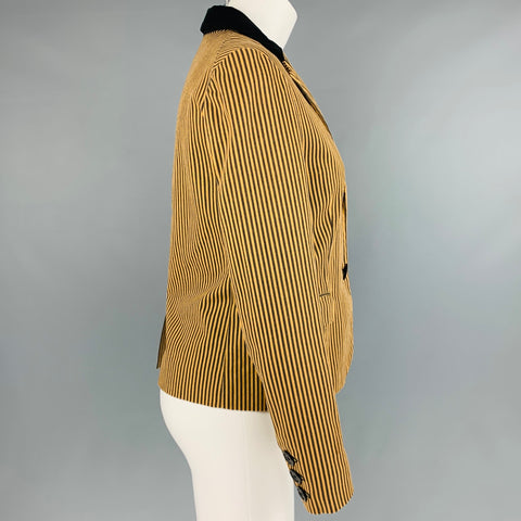 MARC by MARC JACOBS Taille 6 Blazer à rayures en coton jaune marron