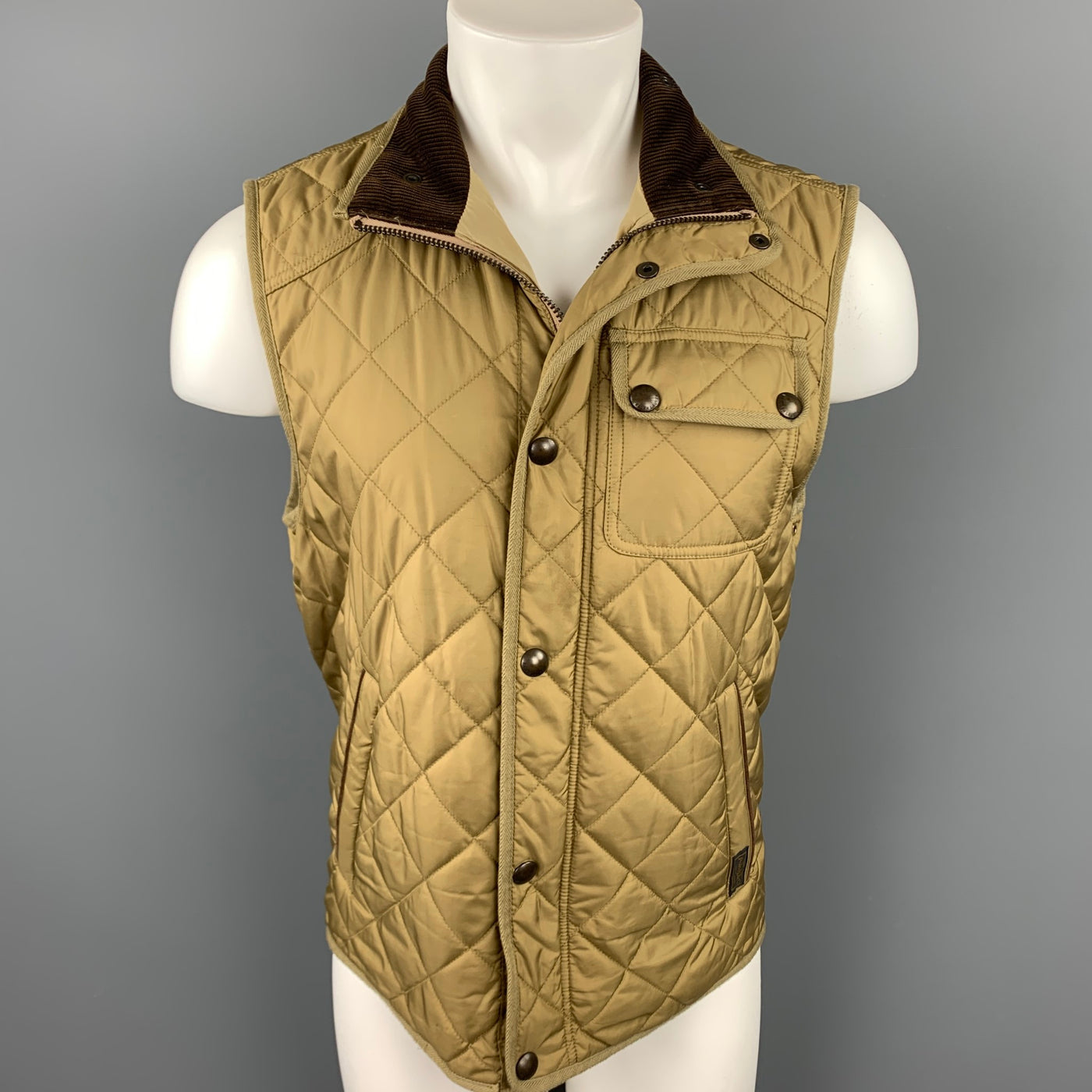POLO by RALPH LAUREN Size S Tan Quilted Polyester Hunting Vest