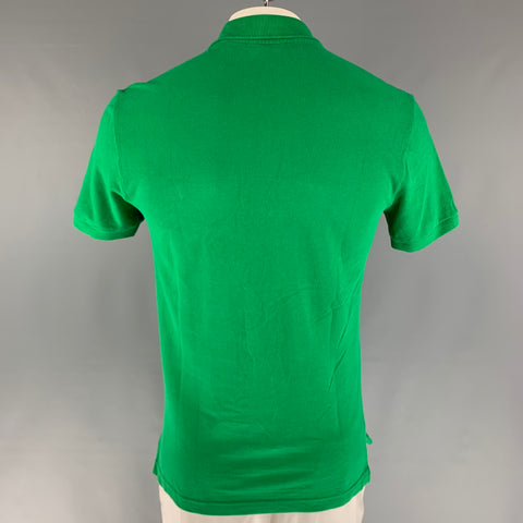 LACOSTE Size L Green Embroidery Cotton Polo Polo