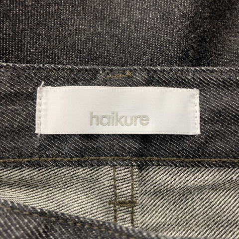 HAIKURE Taille 28 Jean noir à revers avec braguette boutonnée