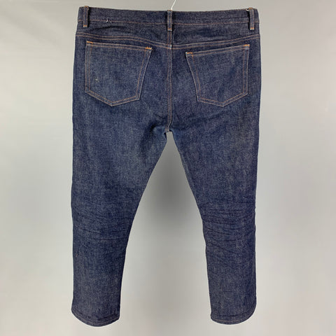 A.P.C. Size 32 Indigo Contrast Stitch Selvedge Denim Cropped Jeans