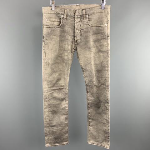 DIOR HOMME Taille 28 x 27 Jean gris lavé en coton/élasthanne avec braguette boutonnée